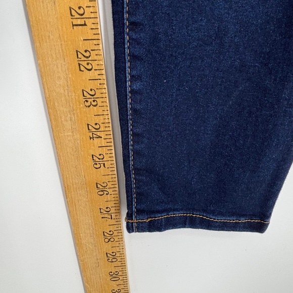 NOBO No Boundaries Juniors Sz 19 High Rise Skinny Jeans Dark Blue Wash 3 Button - Picture 5 of 8